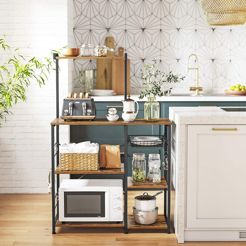 Köksställ Vintage Brun/Svart 90x40x132 cm Stål