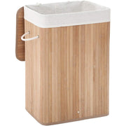 XL Tvättkorg i Bambu 72 L Med Lock