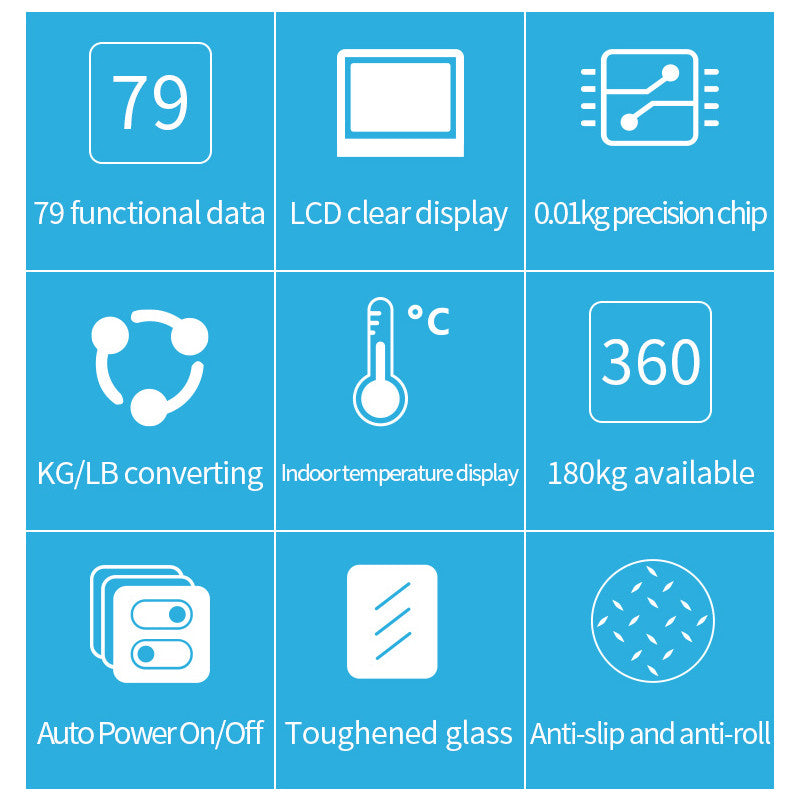 Smart Bluetooth-Personvåg 180 kg Svart Glas
