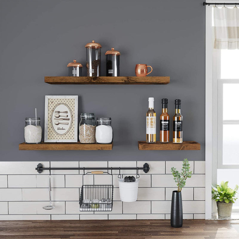 Vägghylla Vintage Brun 80x20 cm i MDF