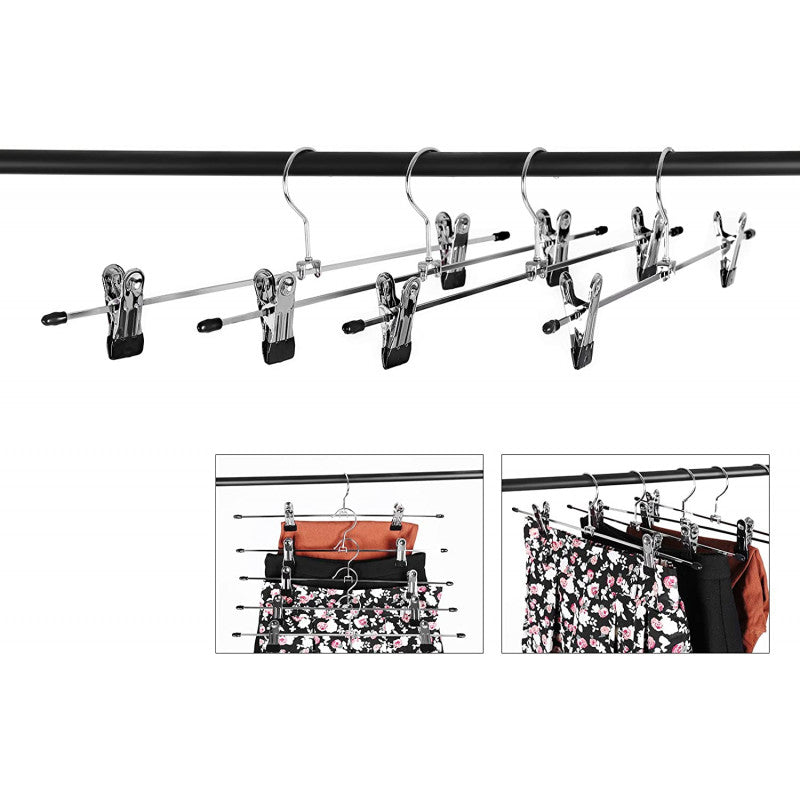 20-pack Halkfria Kjolhängare Med Klämmor Silver 31 cm