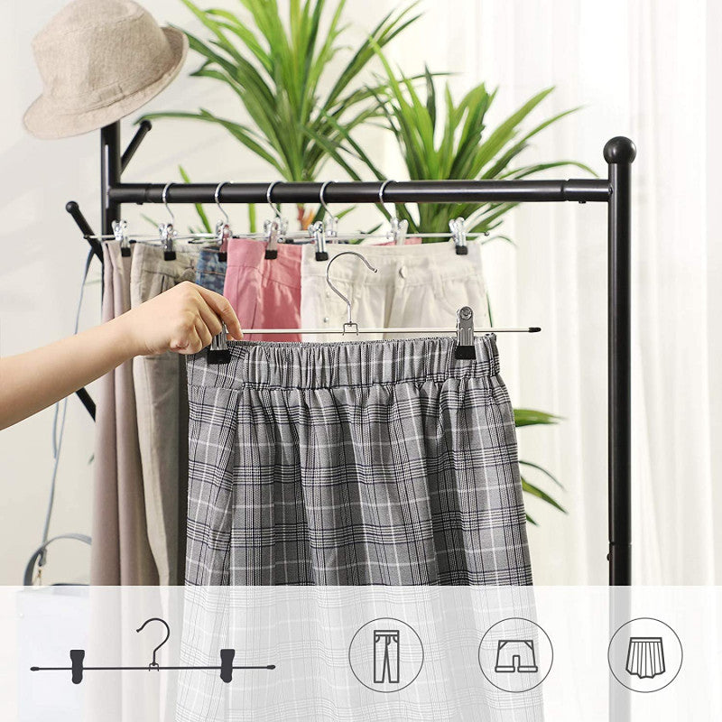 20-pack Halkfria Kjolhängare Med Klämmor Silver 31 cm