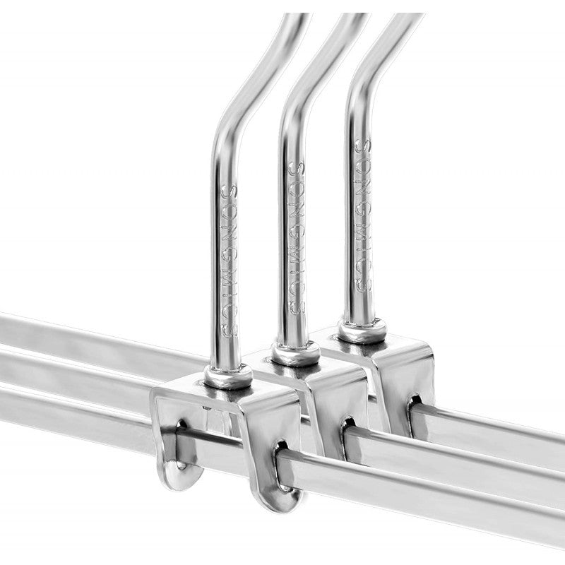 20-pack Halkfria Kjolhängare Med Klämmor Silver 31 cm