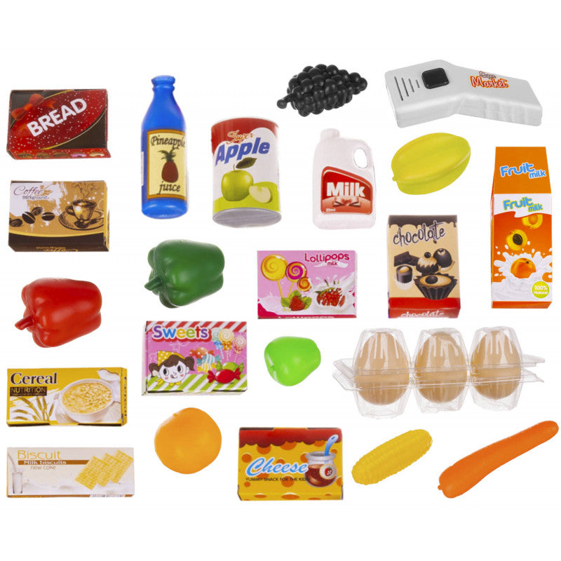 Leksaksbutik Med Kassaapparat Och Kundvagn För Barn