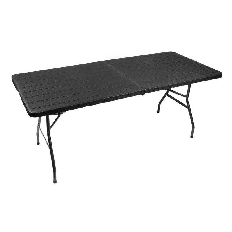 Hopfällbart Campingbord 180 cm Svart HDPE