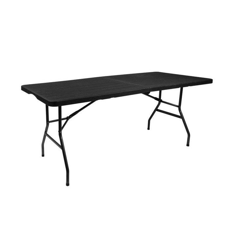 Hopfällbart Campingbord 180 cm Svart HDPE