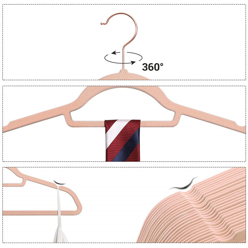30-Pack Sammetsgalgar Halkfria Roséguld/Ljusrosa 0,6 cm