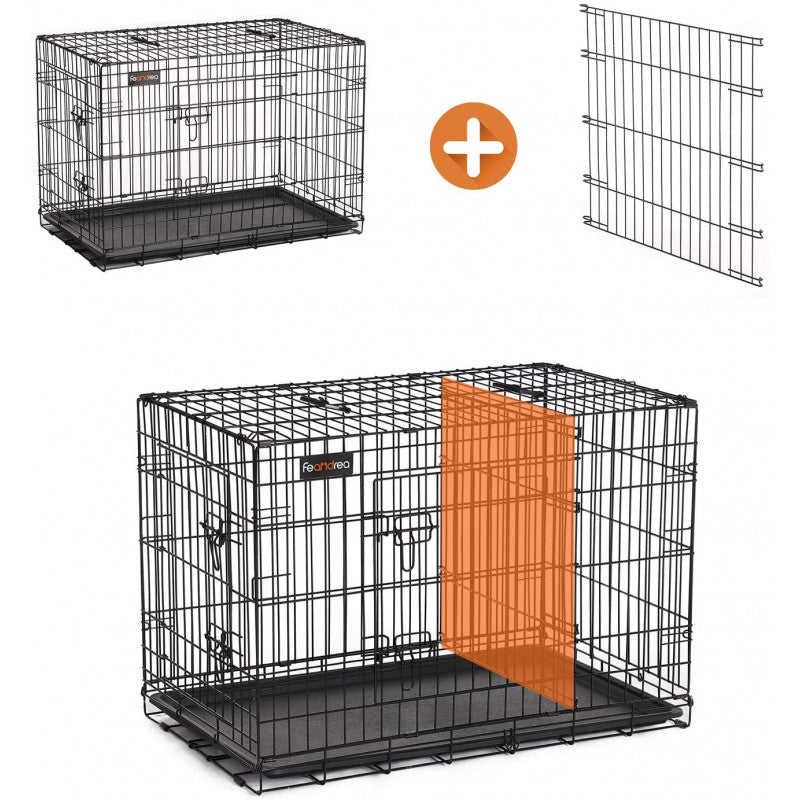 XXL Hundbur I Metall 122x74,5x80,5 cm Svart