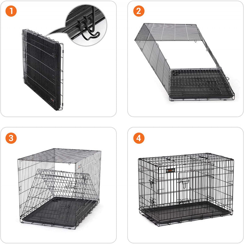 XXL Hundbur I Metall 122x74,5x80,5 cm Svart