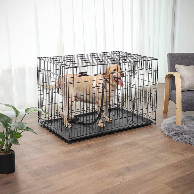 XXL Hundbur I Metall 122x74,5x80,5 cm Svart