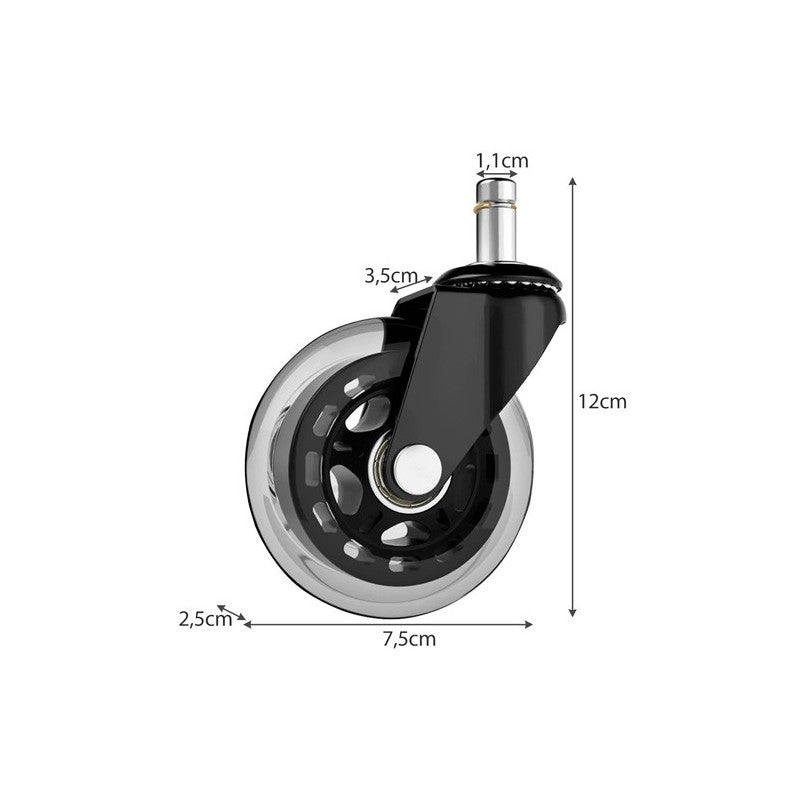 5-pack Universella Gummihjul Till Kontorsstol 11 mm