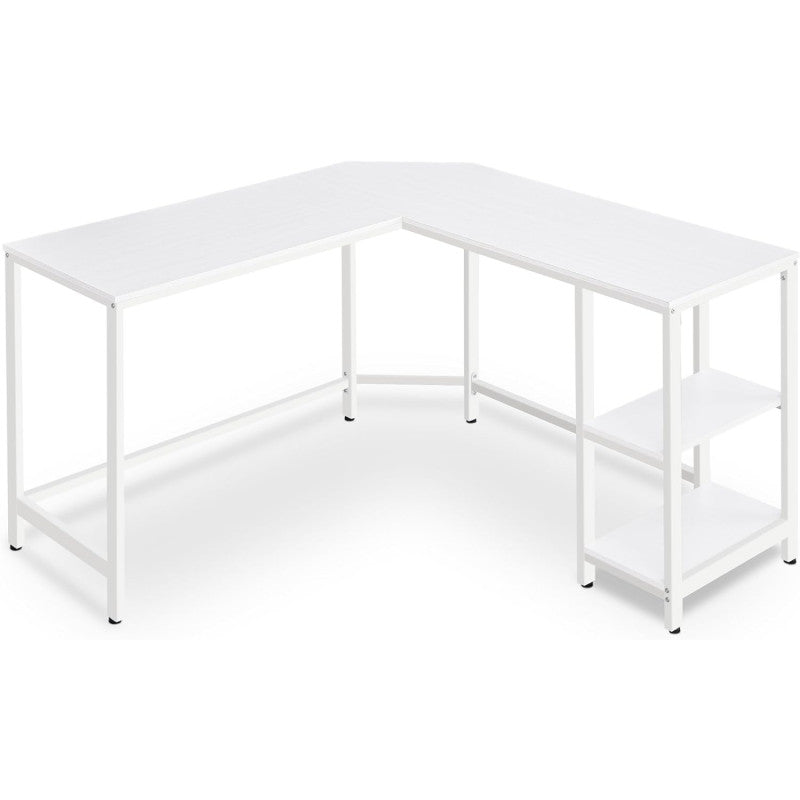 Vitt L-Format Hörnskrivbord 138x138x76 cm Stål