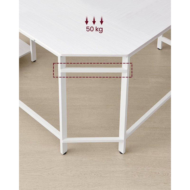 Vitt L-Format Hörnskrivbord 138x138x76 cm Stål