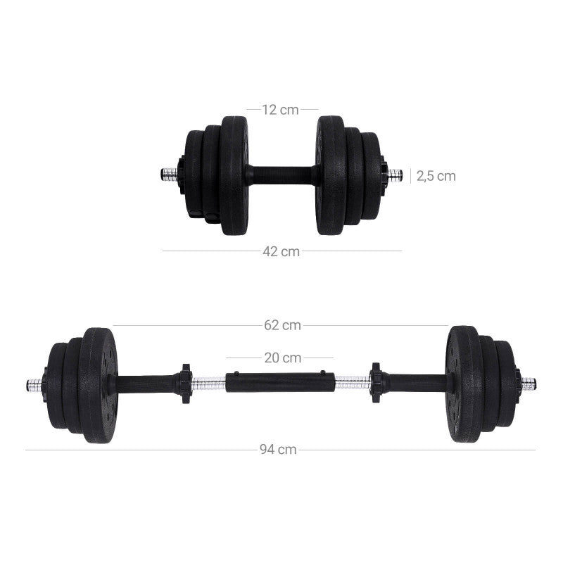 Hantelset 30 kg Med Skivstångsstång Svart