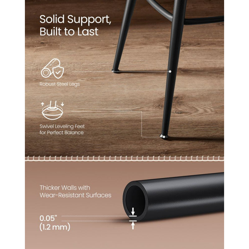 2-pack Roterbara Barstolar EKHO 75 cm Karamellbrun Läder