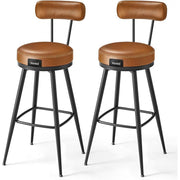 2-pack Roterbara Barstolar EKHO 75 cm Karamellbrun Läder