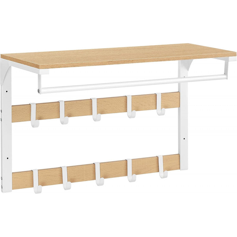 Hatthylla Vit Ek 65x30 cm Med Krokar