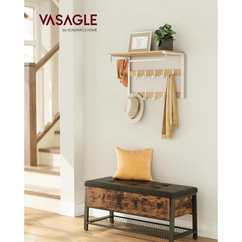Hatthylla Vit Ek 65x30 cm Med Krokar