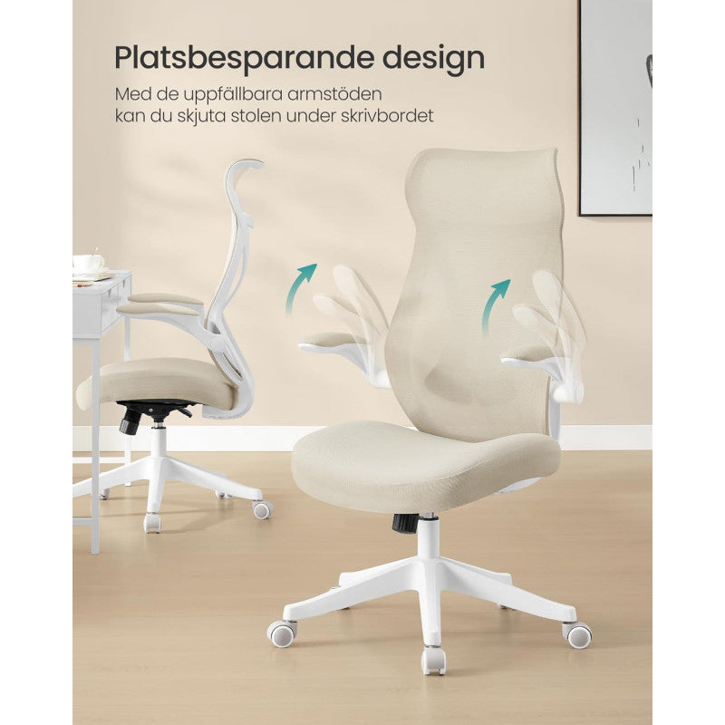Ergonomisk Kontorsstol Cappuccino Beige Med Nätrygg