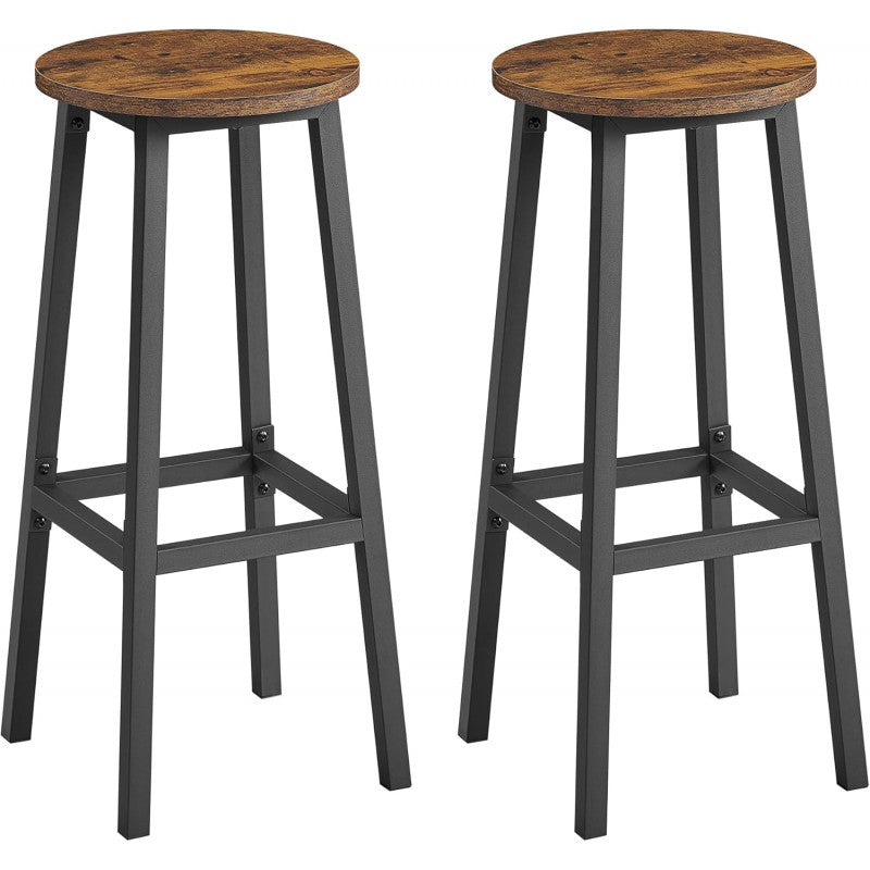 Barstolar 2-pack Vintagebrun/Svart 72 cm Med Fotstöd