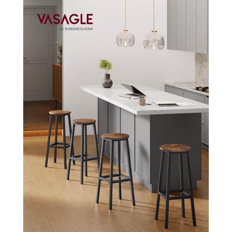 Barstolar 2-pack Vintagebrun/Svart 72 cm Med Fotstöd