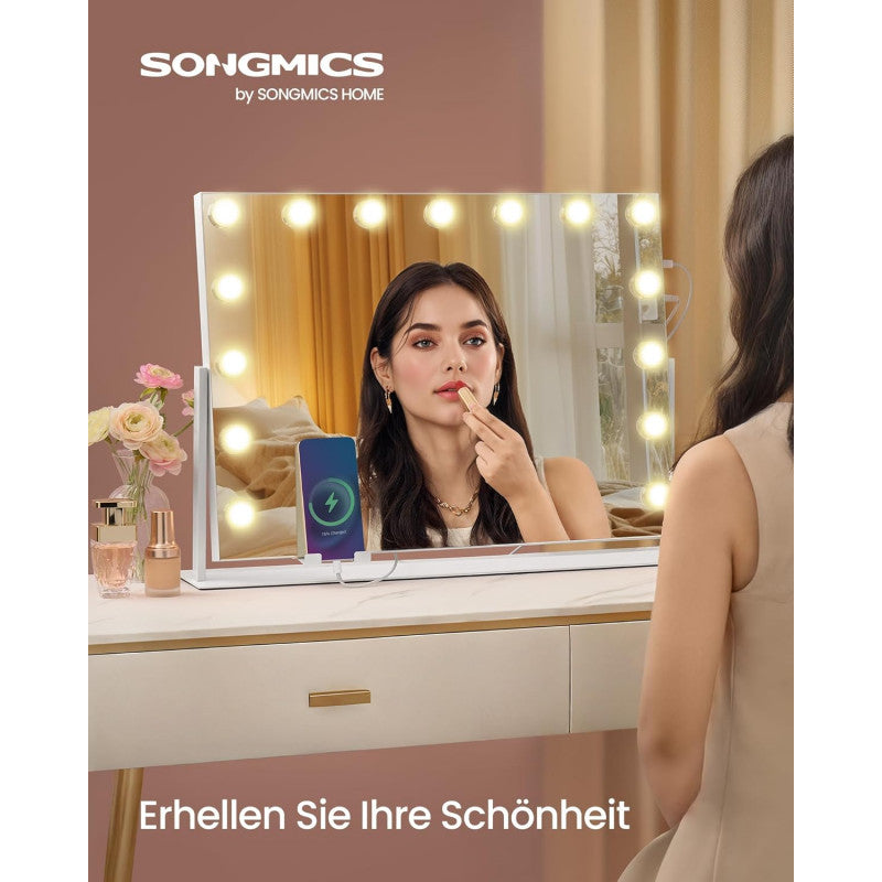 Hollywood Sminkspegel LED Mattvit 58 x 43 cm
