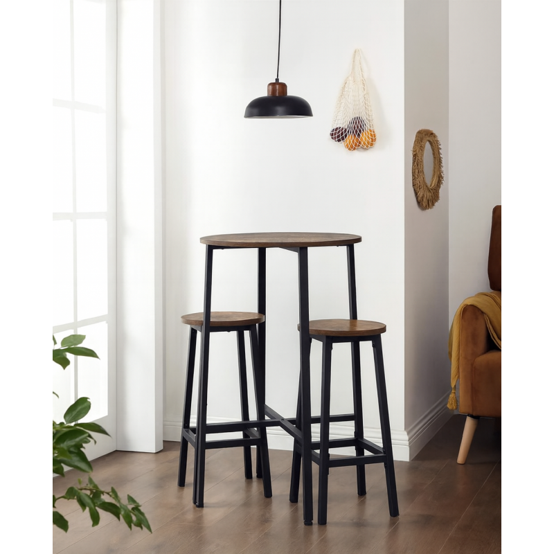 Barstolar 2-pack Vintagebrun/Svart 72 cm Med Fotstöd