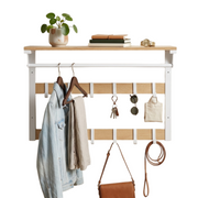 Hatthylla Vit Ek 65x30 cm Med Krokar
