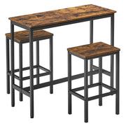 Industriellt Barbordset Rustik Brun/Svart 100x40x90 cm