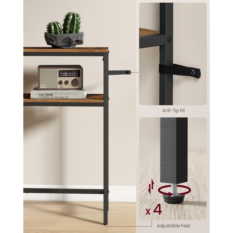 Smalt Konsolbord Med Hyllor 20 x 80 x 80 cm Brun