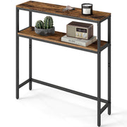 Smalt Konsolbord Med Hyllor 20 x 80 x 80 cm Brun