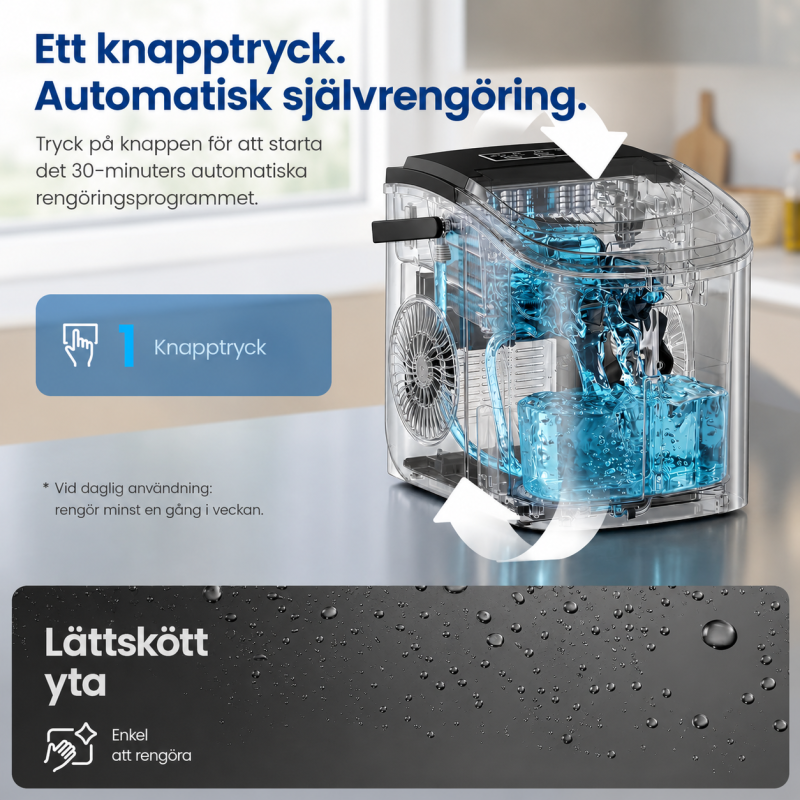 Portabel Iskubsmaskin 12 kg/24h Svart Med Handtag