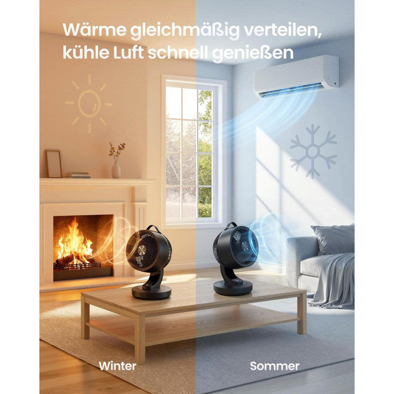 Tyst Bordsfläkt Svart Med Fjärrkontroll 20 dB