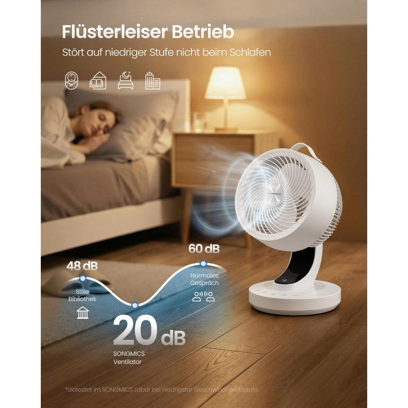 Tyst Bordsfläkt Vit Med Fjärrkontroll – 20 dB