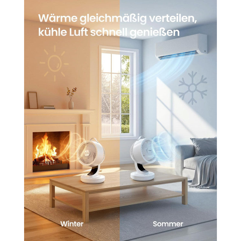 Tyst Bordsfläkt Vit Med Fjärrkontroll – 20 dB
