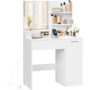 Vitt Sminkbord 40 x 80 x 132 cm Med LED-Spegel