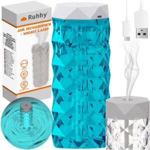 Luftfuktare med LED-nattlampa 2-i-1 – 400 ml, RGB-belysning, USB-C och upp till 10 timmars drift