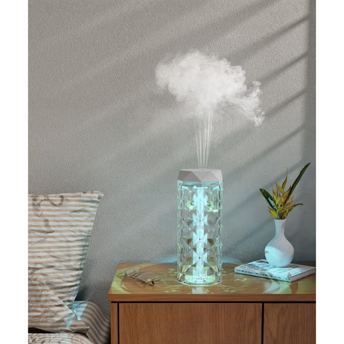 Luftfuktare med LED-nattlampa 2-i-1 – 400 ml, RGB-belysning, USB-C och upp till 10 timmars drift