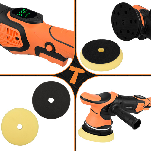 Bilpolermaskin 1000 W – Dubbelverkande Polermaskin med LED & 15 mm Orbit