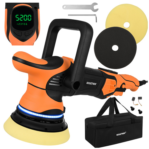 Bilpolermaskin 1000 W – Dubbelverkande Polermaskin med LED & 15 mm Orbit