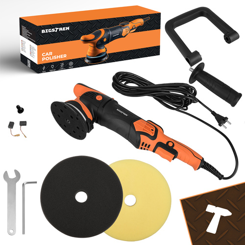 Bilpolermaskin 1000 W – Dubbelverkande Polermaskin med LED & 15 mm Orbit