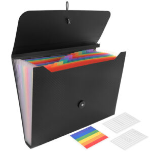 Dokumentmapp A4 med 13 Fack – Expanderbar Dokumentförvaring med Indexflikar