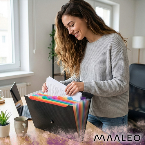 Dokumentmapp A4 med 13 Fack – Expanderbar Dokumentförvaring med Indexflikar