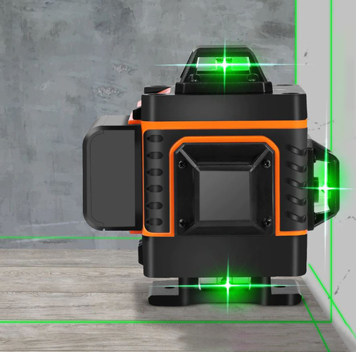360° Lasernivå 16 Linjer – Grön Krysslaser med Självnivellering & 2 Batterier