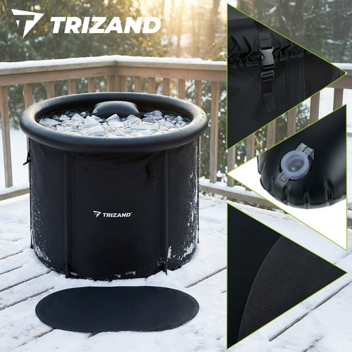 Isbad 320 L – Hopfällbar Vintertunna med Lock, Pump & Tillbehör