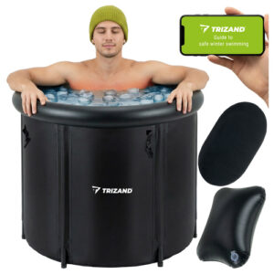 Isbad 320 L – Hopfällbar Vintertunna med Lock, Pump & Tillbehör