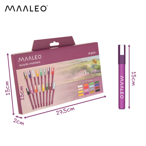 Akrylmarkörer 16-pack – Färgpennor med Akrylfärg för Glas, Trä, Keramik & DIY