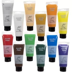 Akrylfärg 12-pack 100 ml – Färgsätt med Många Nyanser för Konst & Hobby