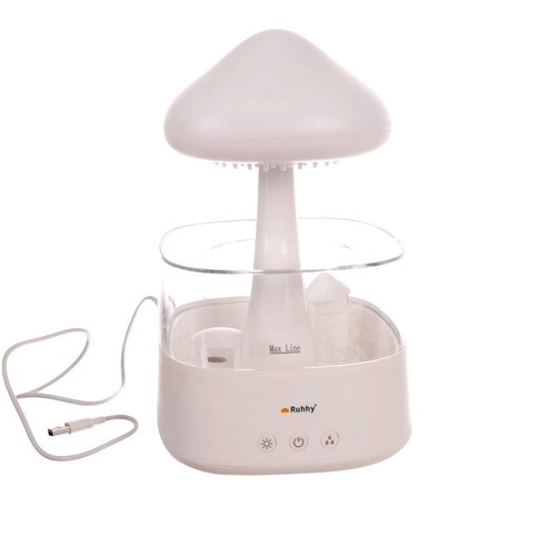 Luftfuktare 450 ml – Aroma Diffuser med Regneffekt, LED-Nattlampa & Timer