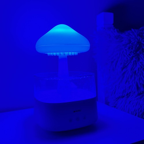 Luftfuktare 450 ml – Aroma Diffuser med Regneffekt, LED-Nattlampa & Timer